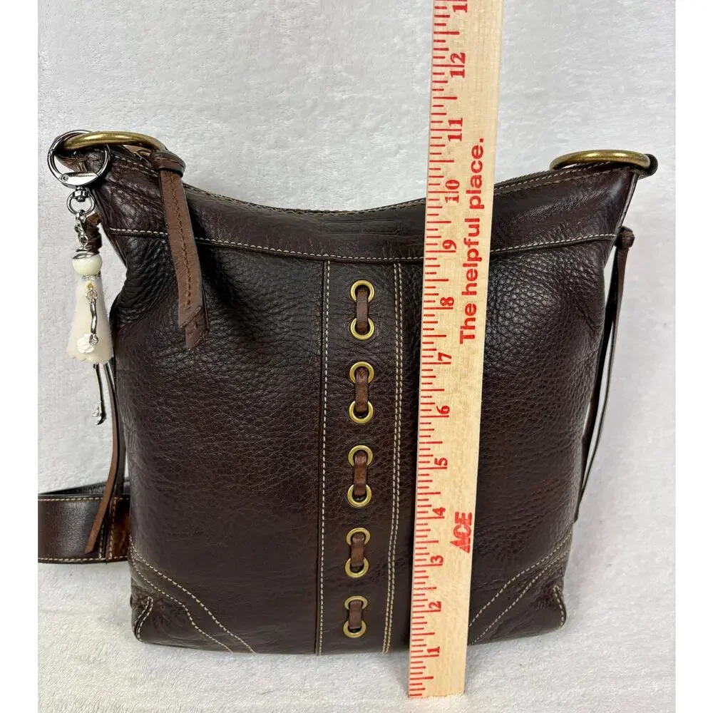 Coach Vintage Y2K Chelsea Laced Duffle in Chocolate Pebble Leather with Charm